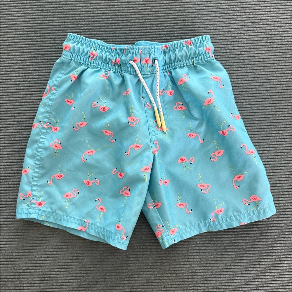 Kids Flamingo Print Blue Shorts